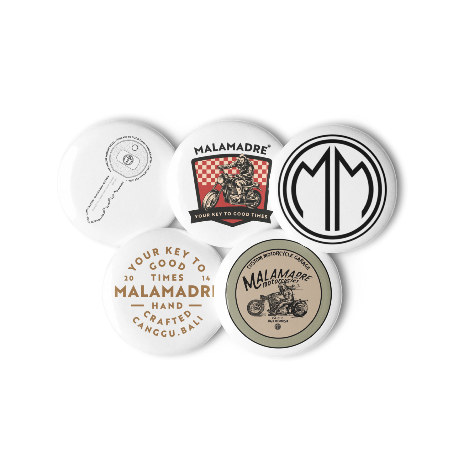 Set of pin buttons