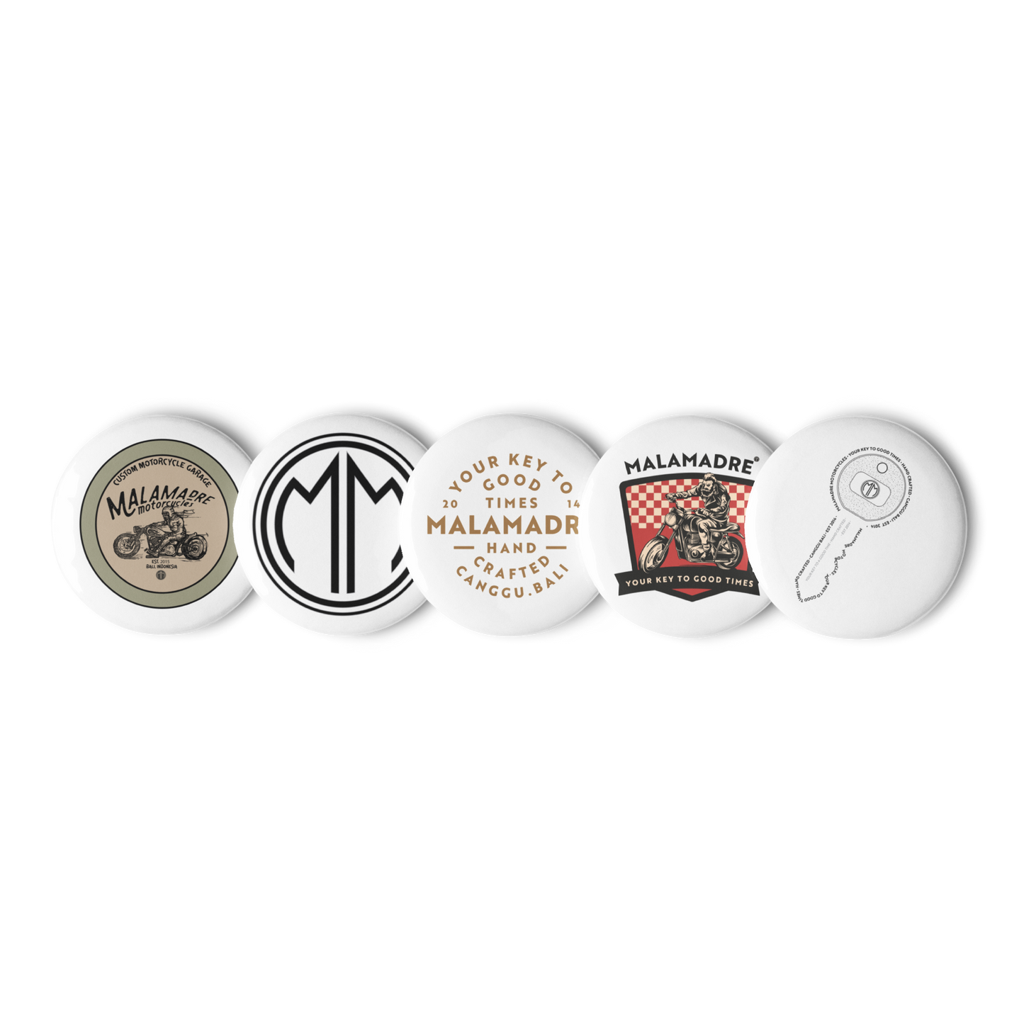 Set of pin buttons