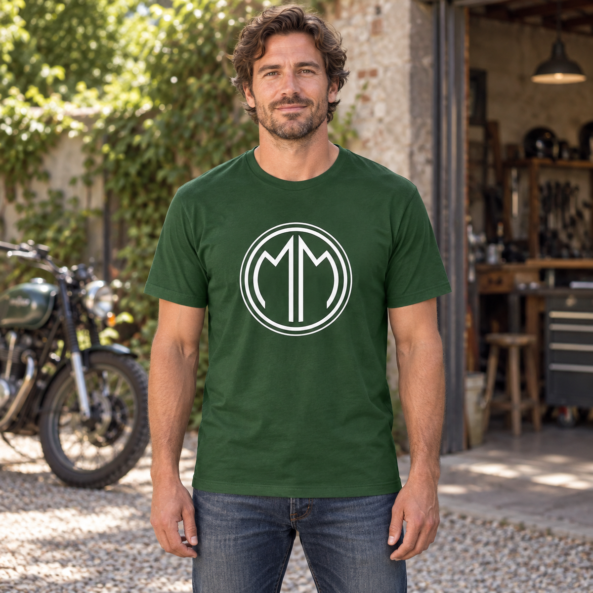 AI lifestyle mockup of MM CLASSIC UNISEX; original product detail images retained